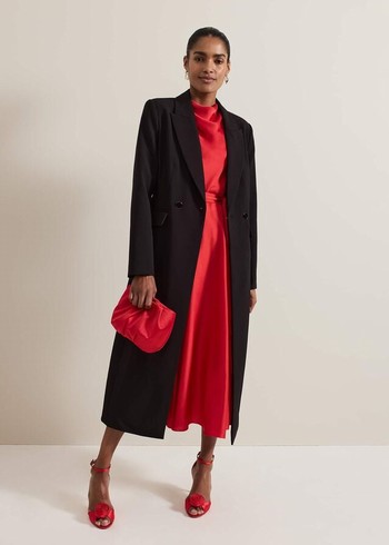 Phase Eight Maya Fitted Crepe Coats Black Australia | CN7803624